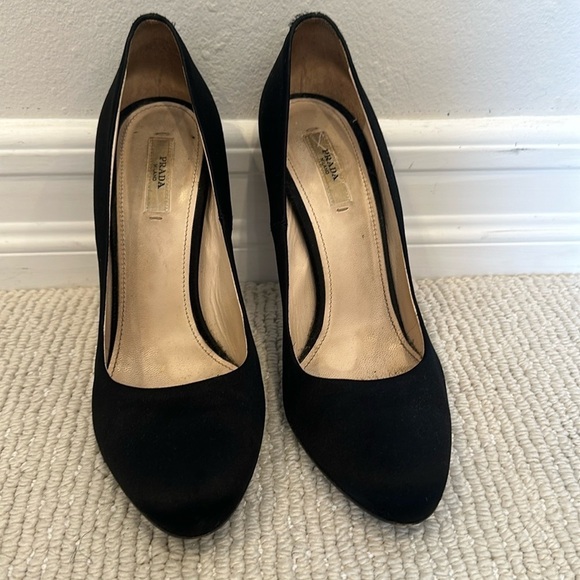 Prada Shoes - Prada satin black  heels. Size 39 1/2​​​​​​